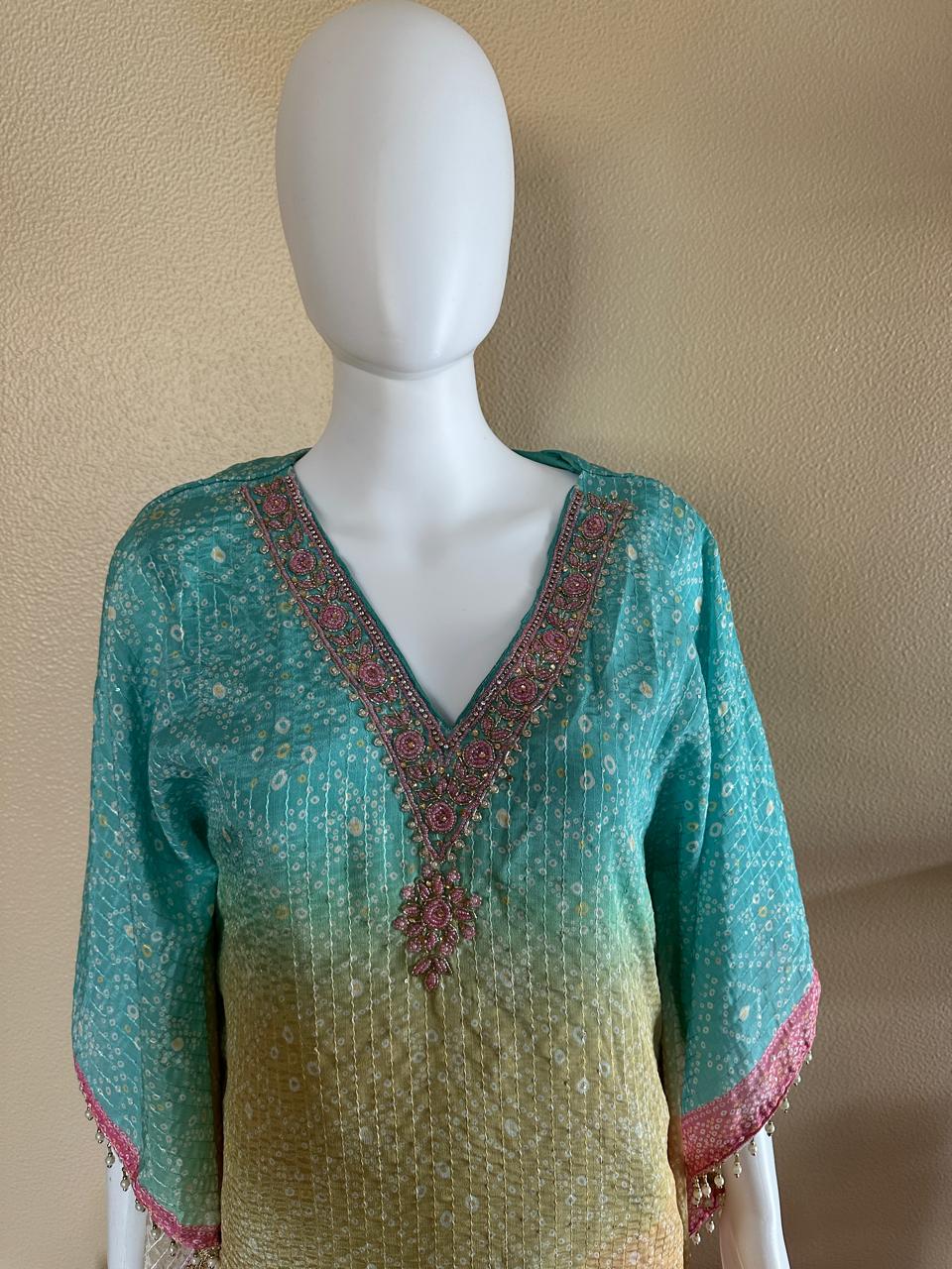 Vibrant embroidered Kaftan dress