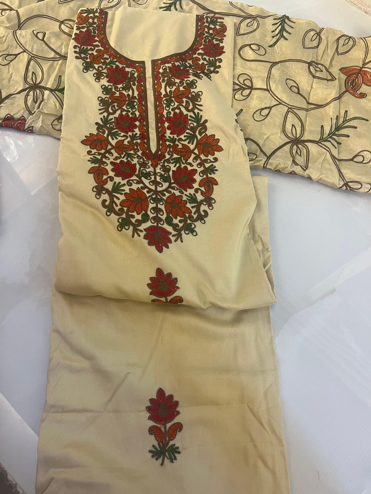 Kashmiri Heavy Embroidered Suit Dress material