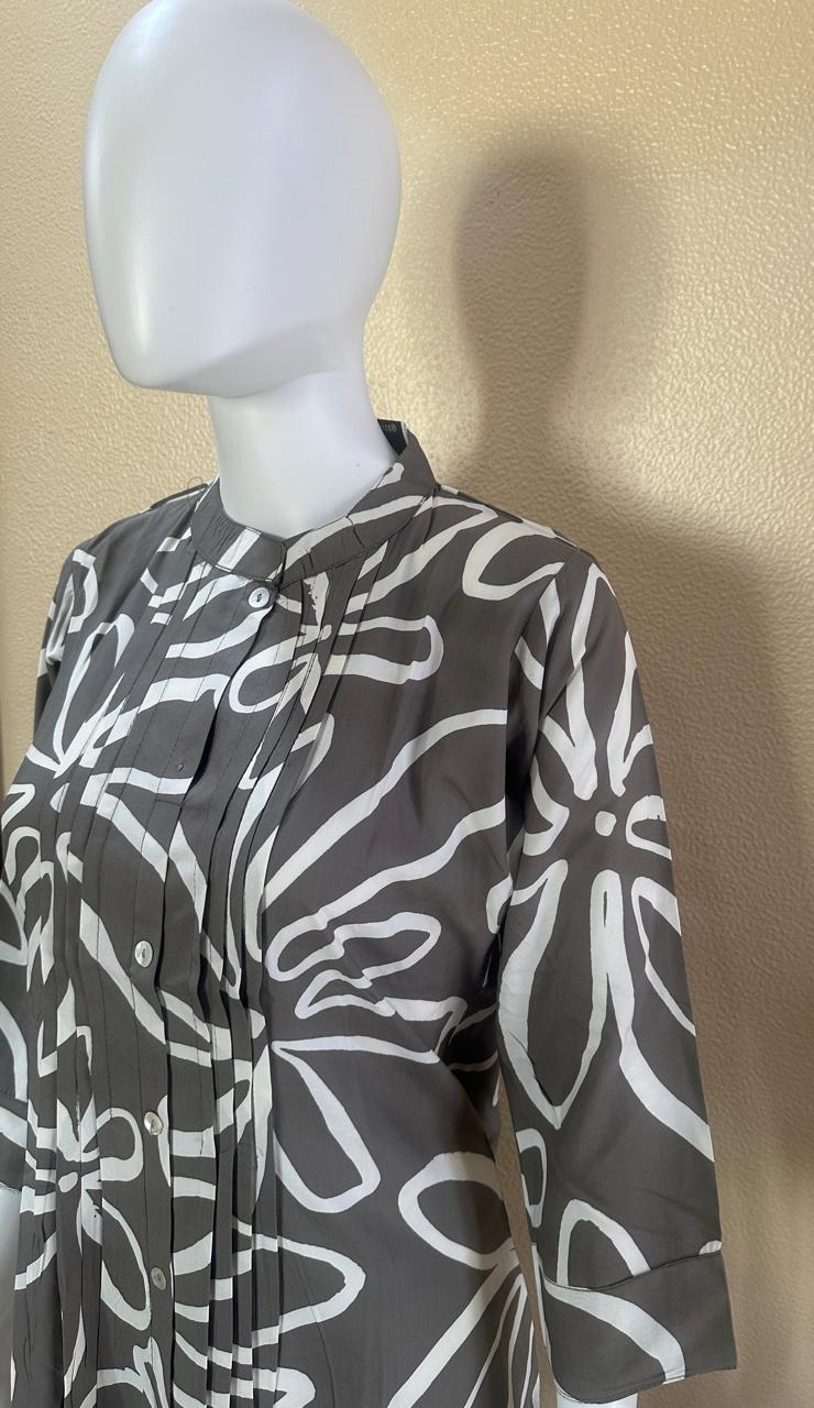 Short beautiful grey Rayon pleated Kurti