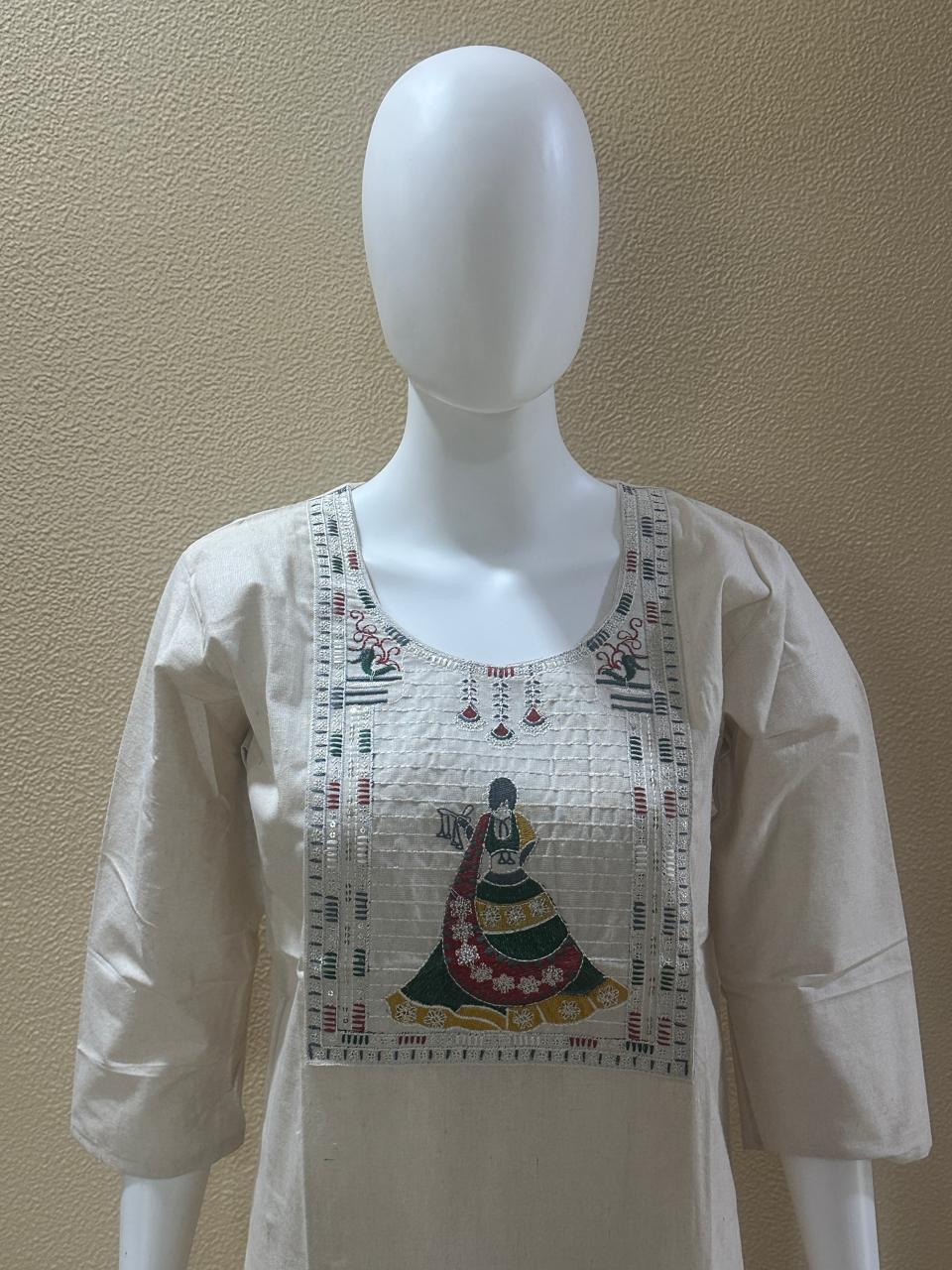 Short Khaadi embroidered Cotton Kurti
