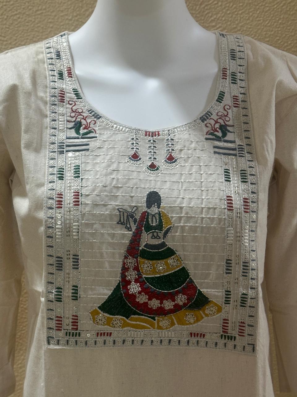 Short Khaadi embroidered Cotton Kurti