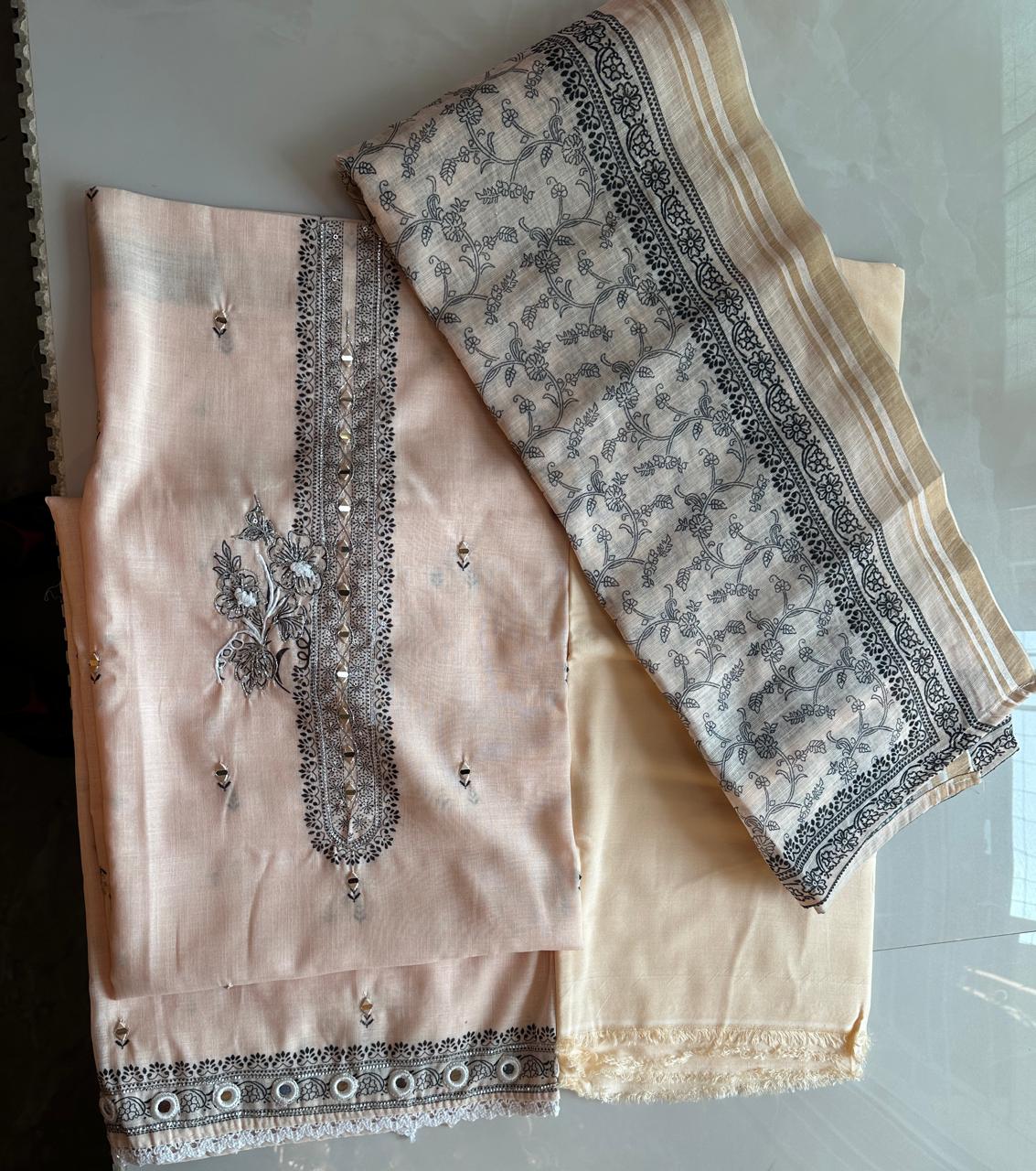 Kota Cotton embroidered Suit Material (2 Colurs)