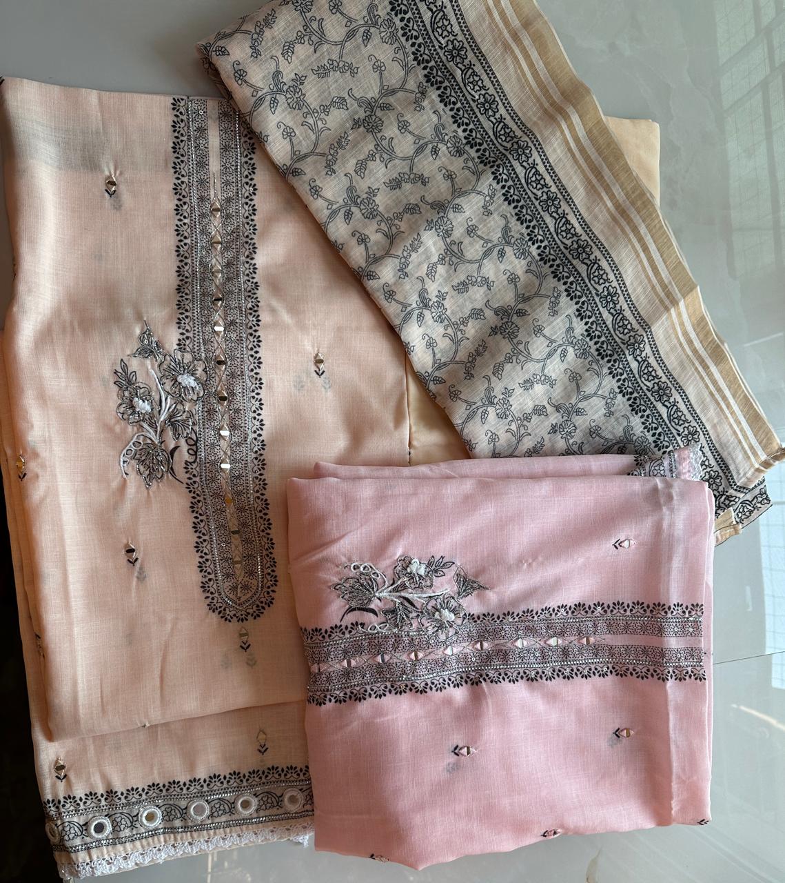 Kota Cotton embroidered Suit Material (2 Colurs)