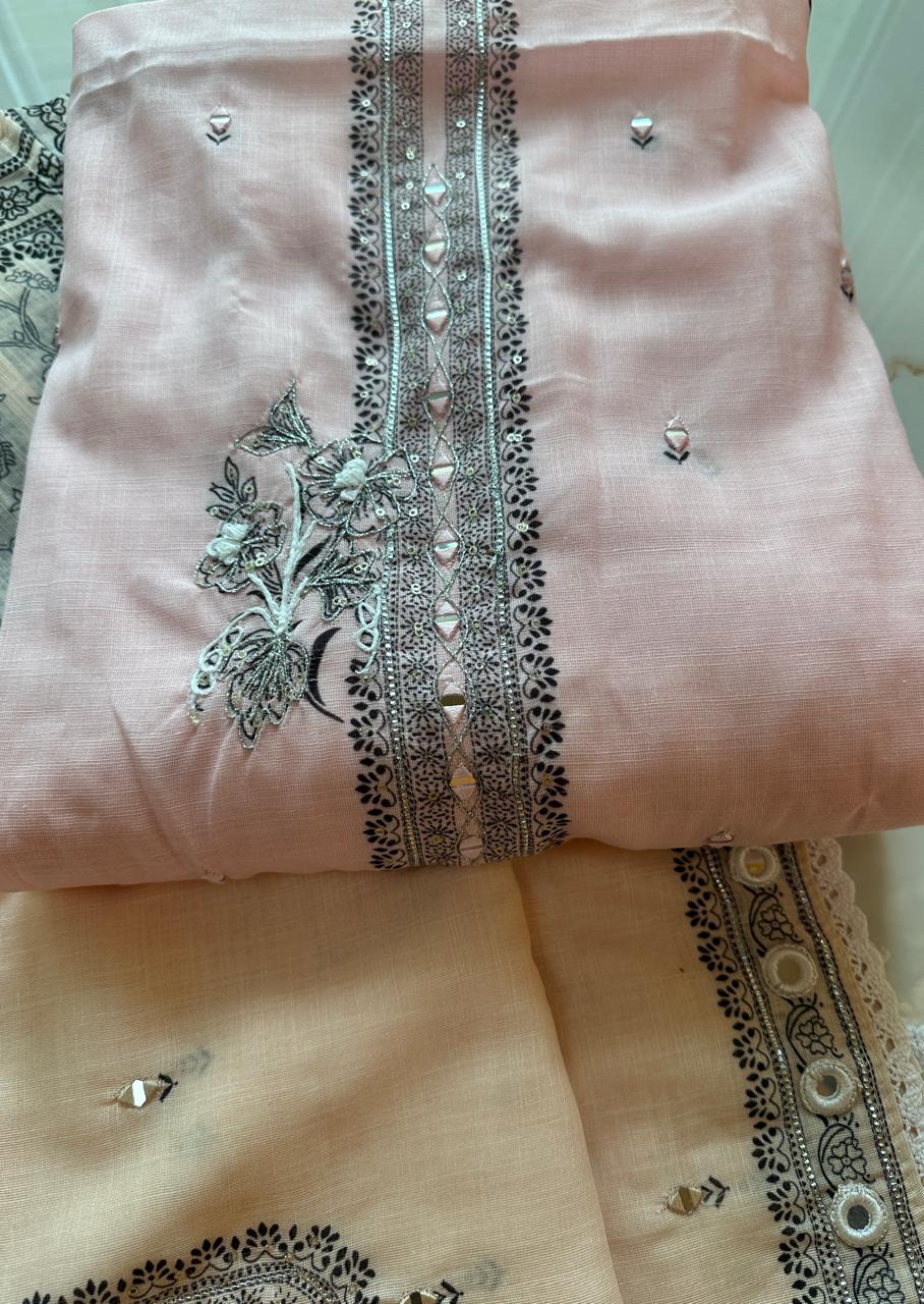 Kota Cotton embroidered Suit Material (2 Colurs)