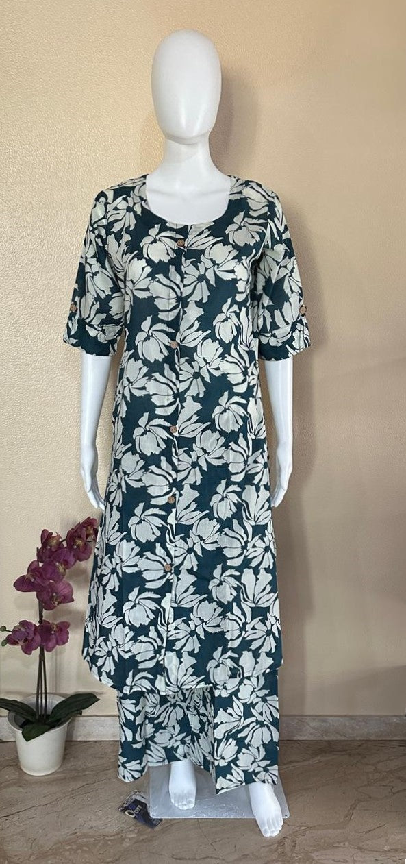 Contemporary Cotton Blue Kurta Pant