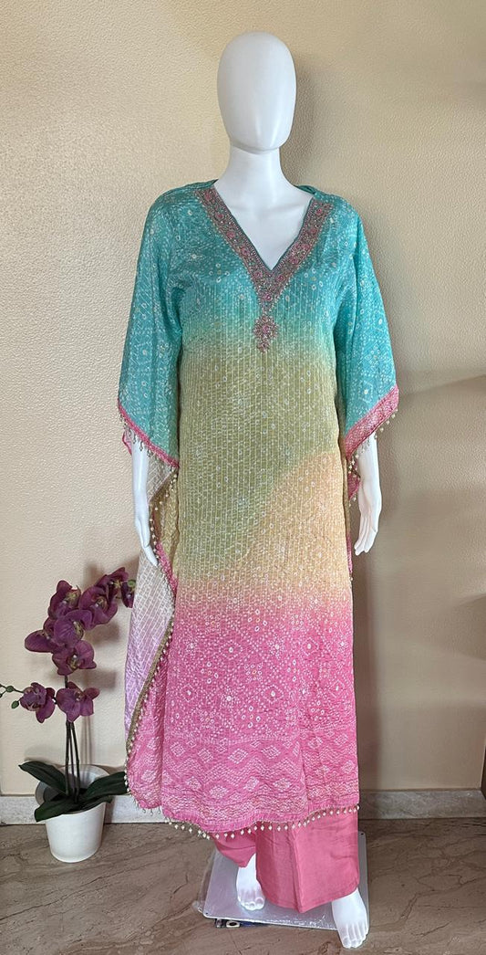 Vibrant embroidered Kaftan dress