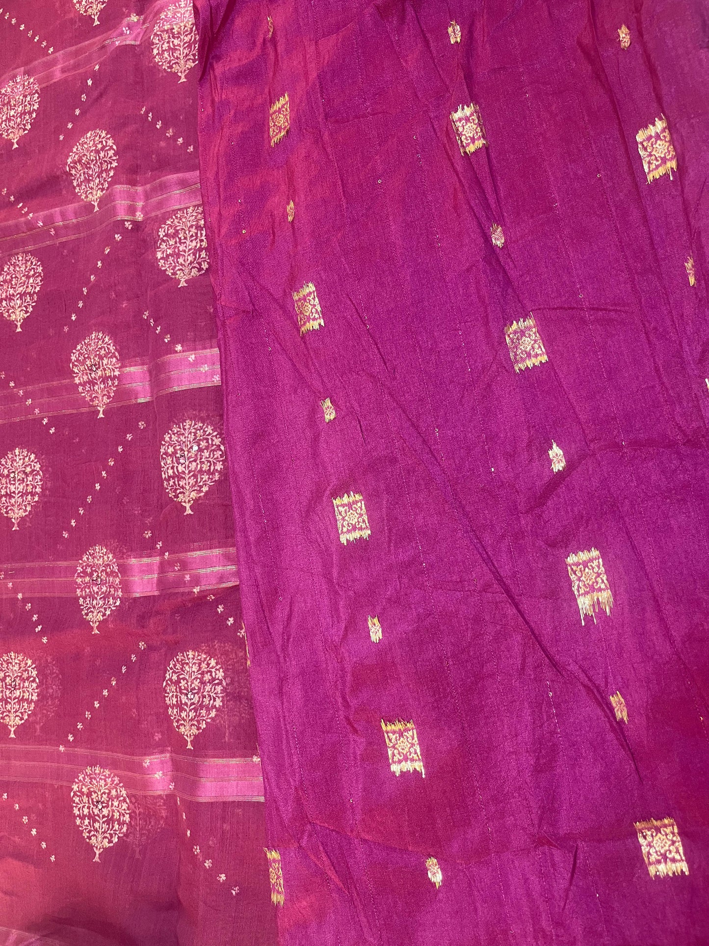 Soft cotton mirrorwork saree(3 colours)