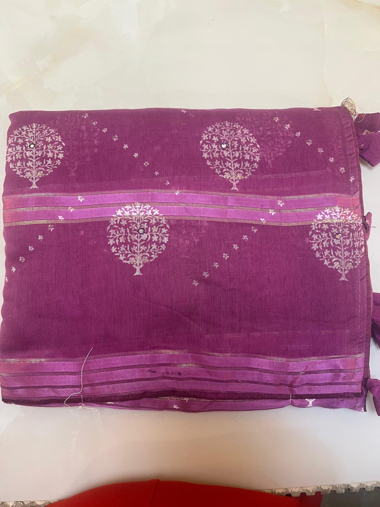 Soft cotton mirrorwork saree(3 colours)