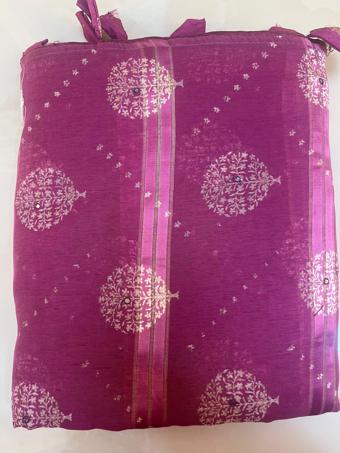 Soft cotton mirrorwork saree(3 colours)