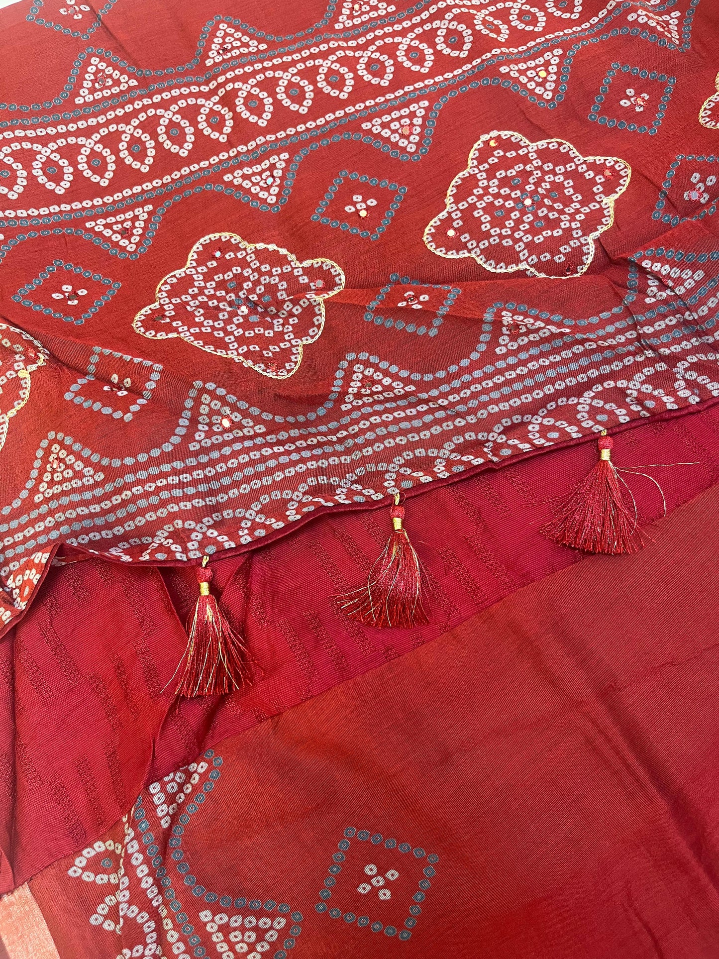 Mal cotton Red saree