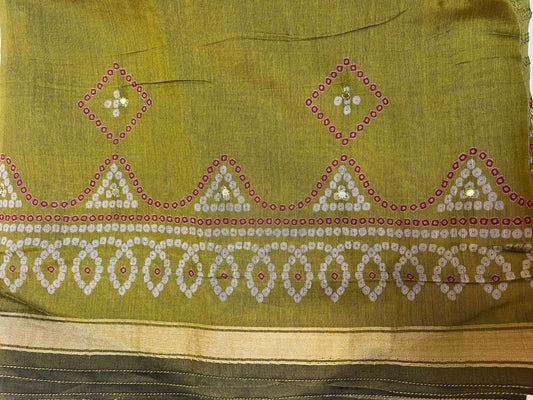 Mal cotton green saree