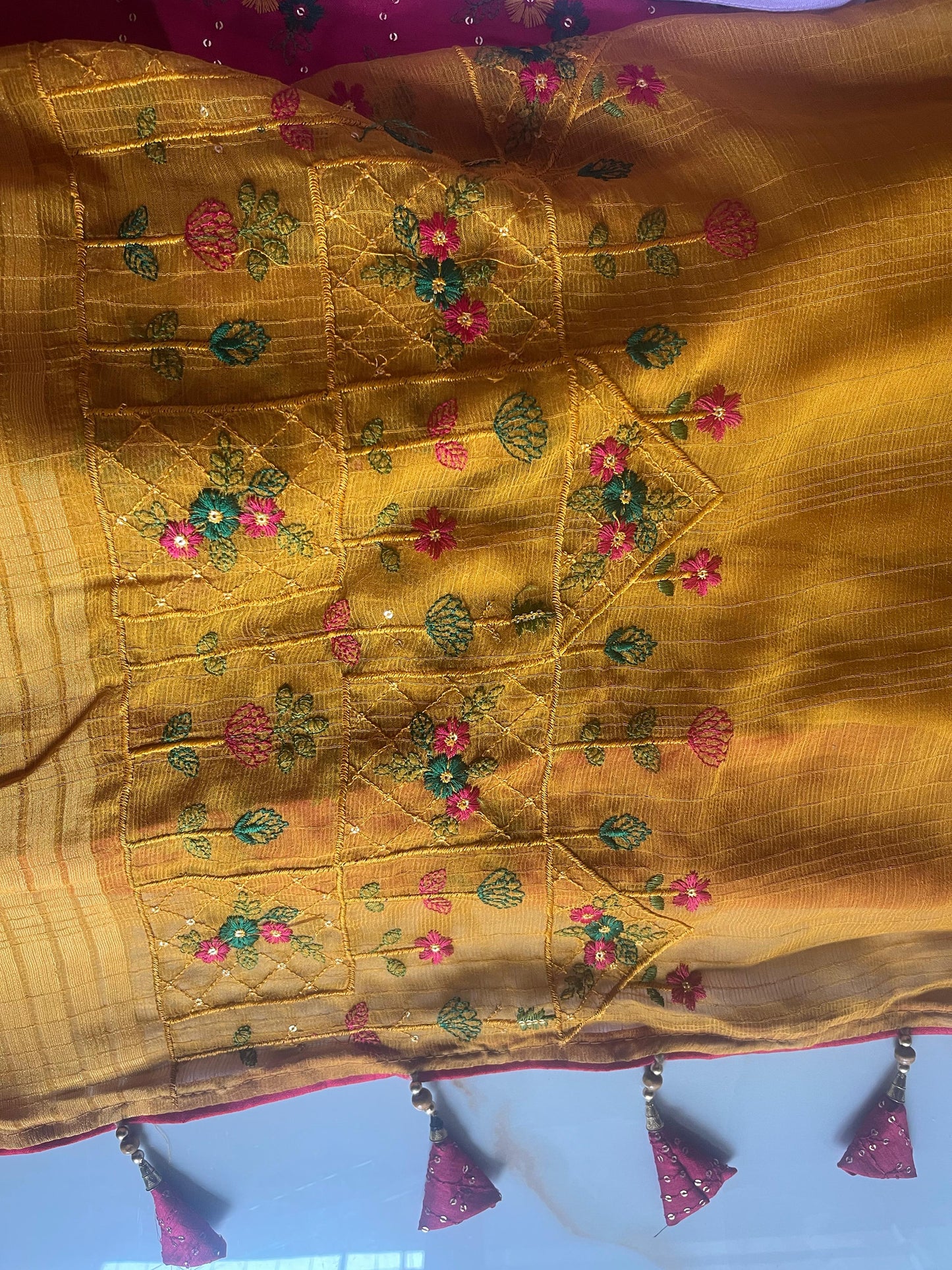 Chiffon work saree with Work blouse