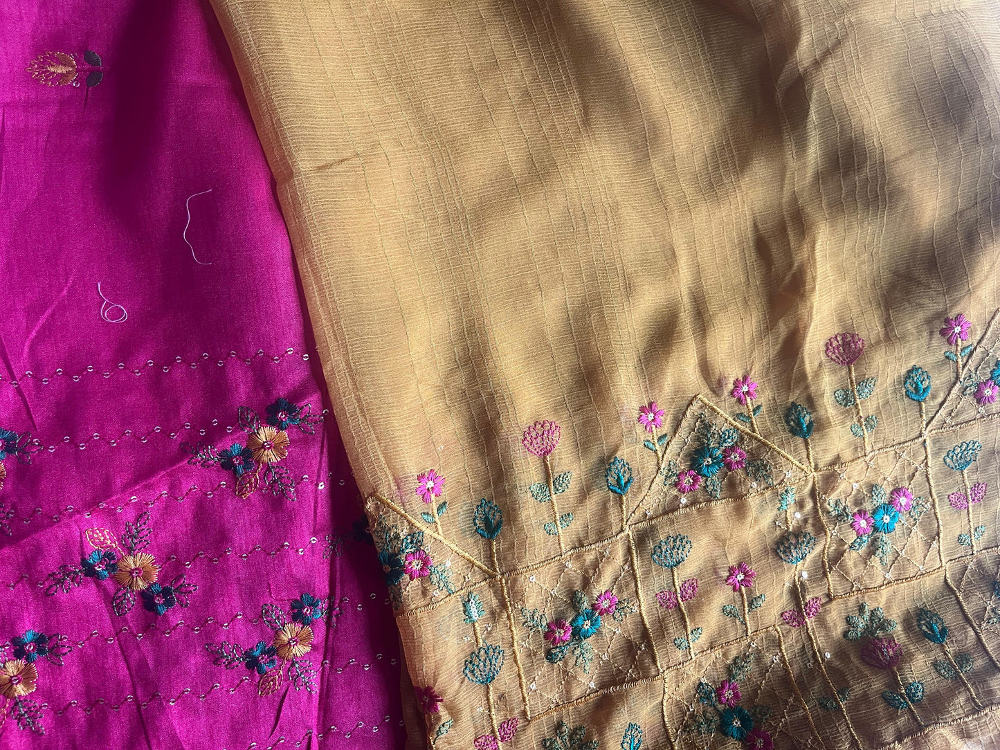 Chiffon work saree with Work blouse