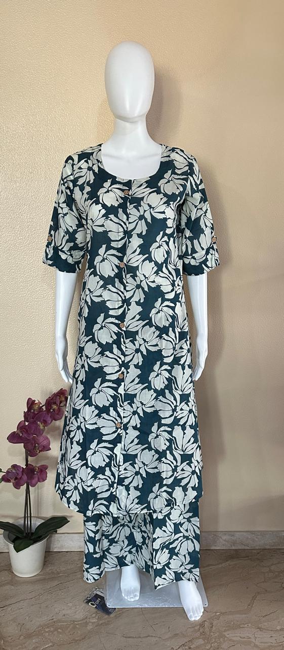 Contemporary Cotton Blue Kurta Pant