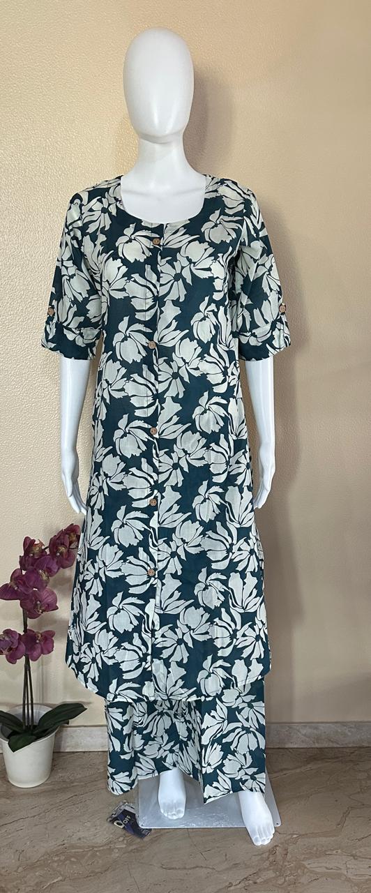 Contemporary Cotton Blue Kurta Pant