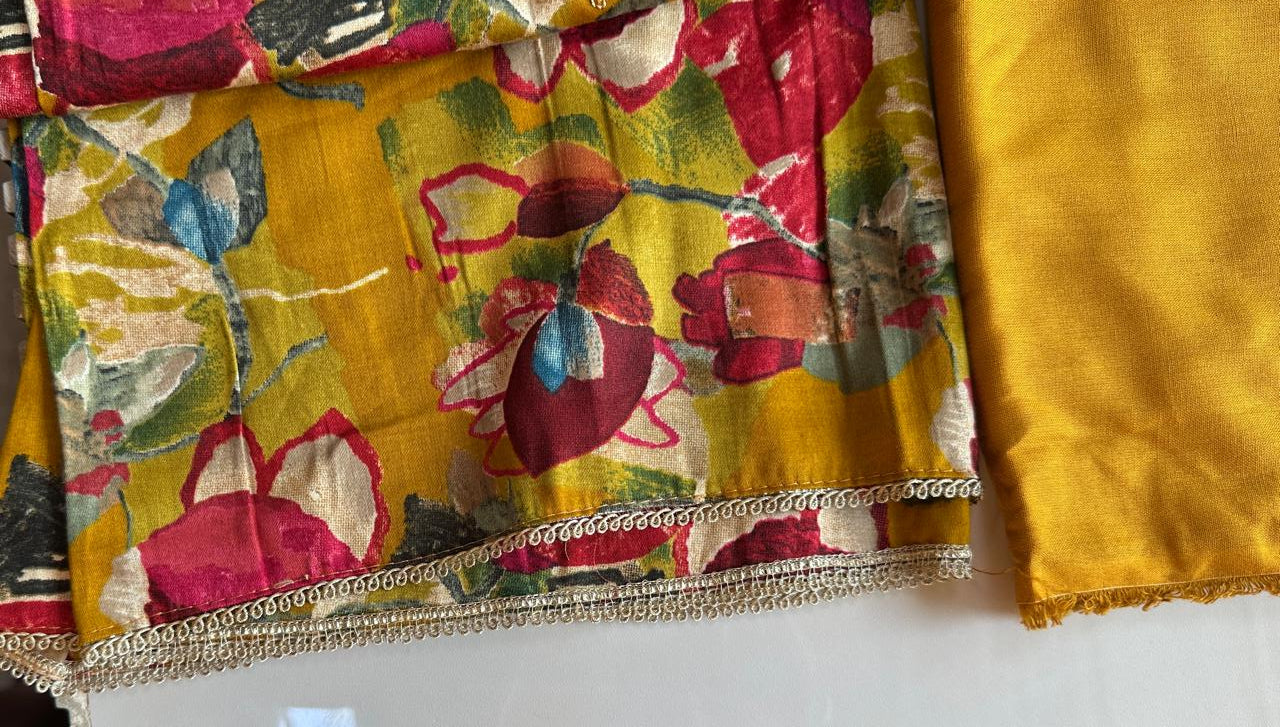 Cotton Suit embroidered with Dupatta work (2 colurs)