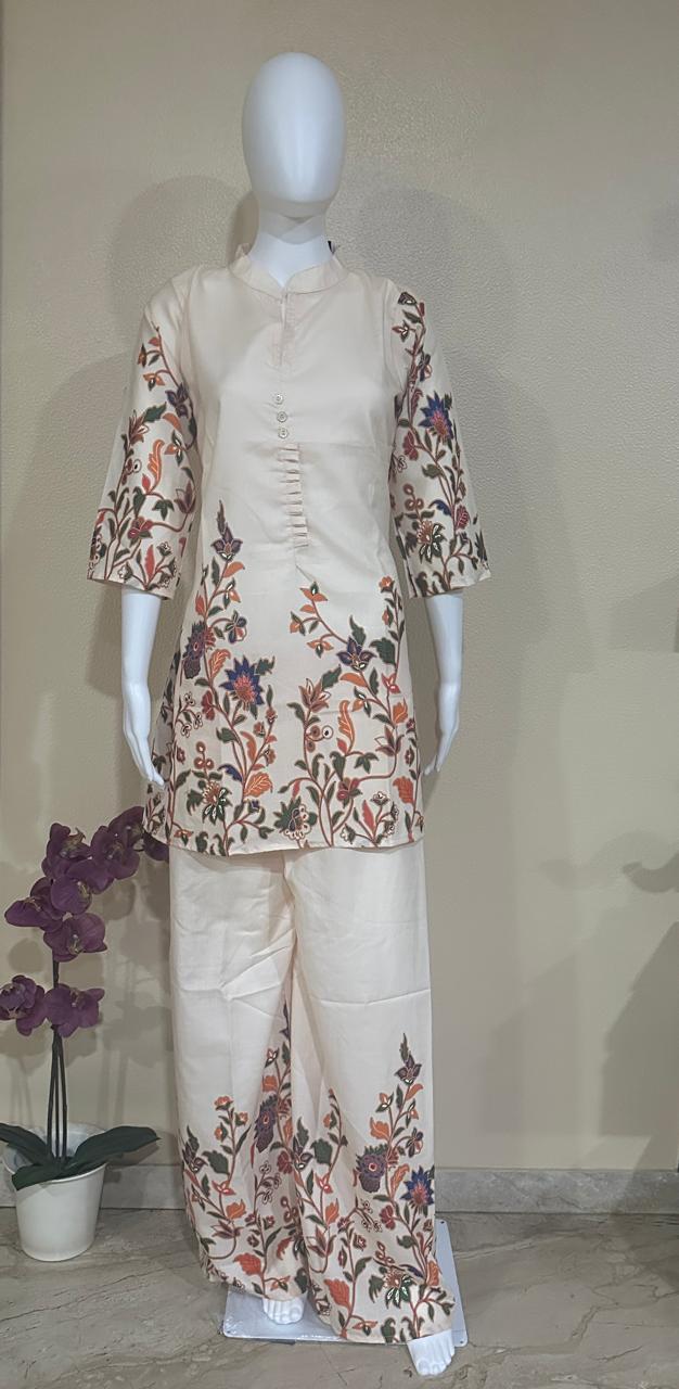 Beige printed Vibrant co-ord Set