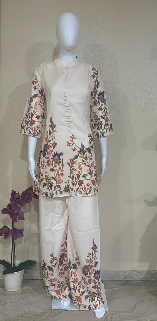Beige printed Vibrant co-ord Set