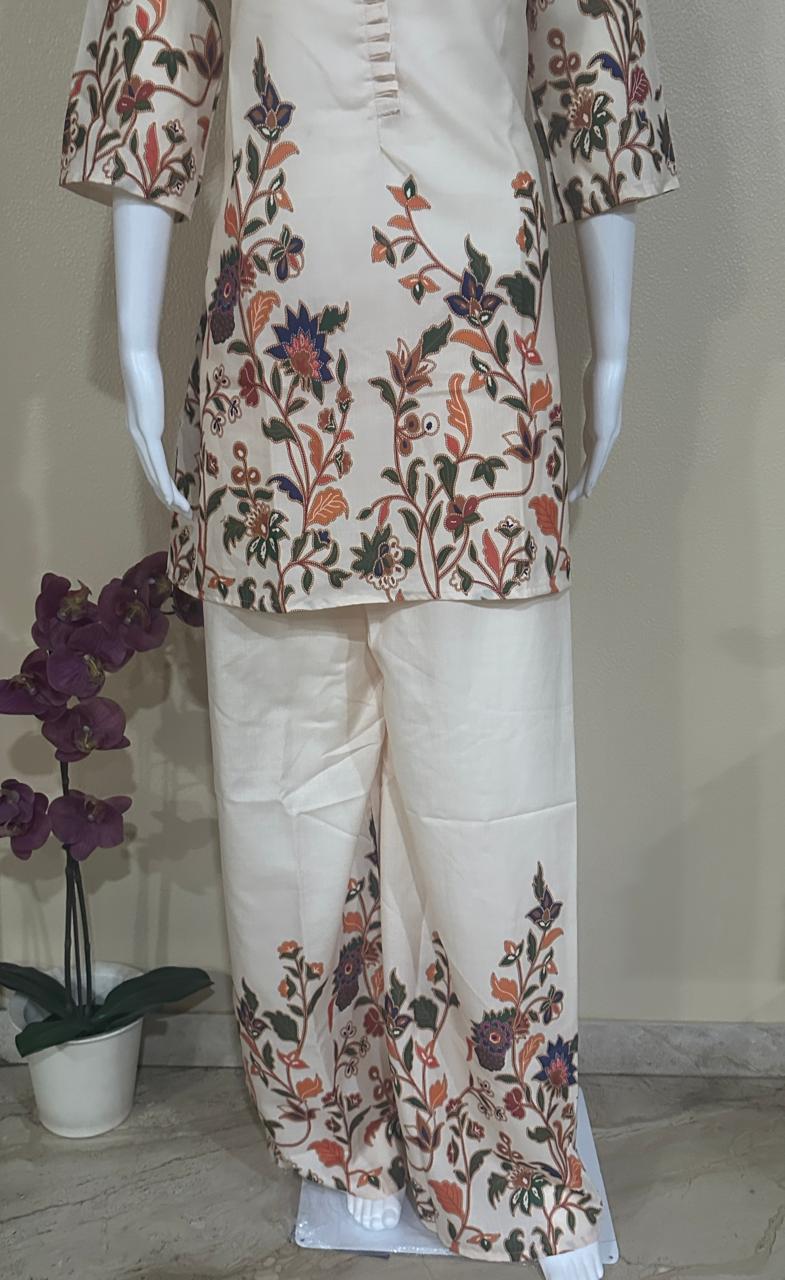 Beige printed Vibrant co-ord Set