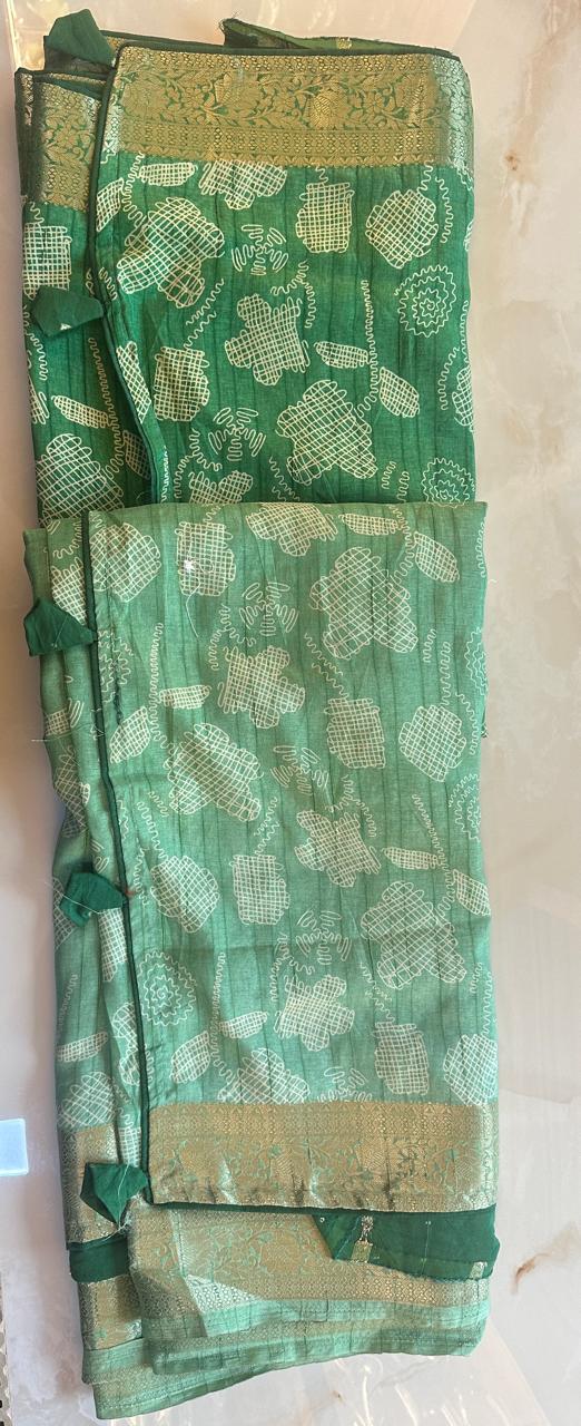 Dolla Silk double shade saree with Jari Patta border (3 color options)
