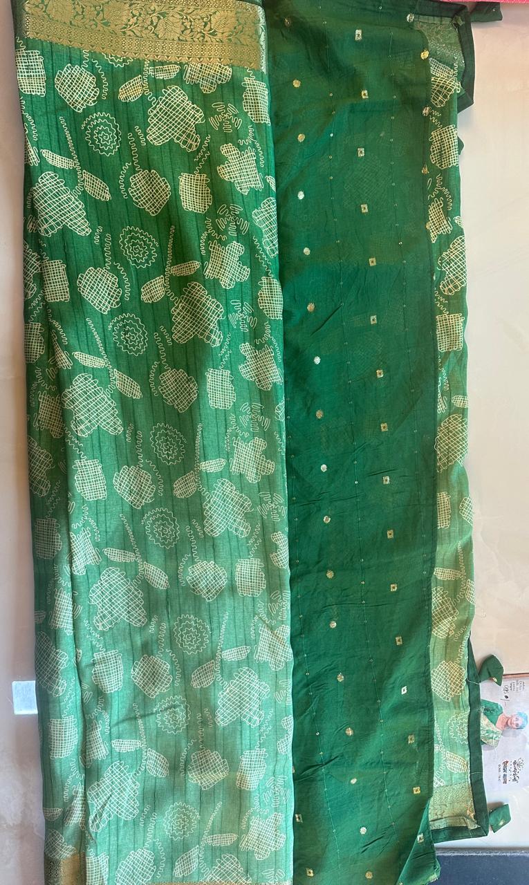 Dolla Silk double shade saree with Jari Patta border (3 color options)