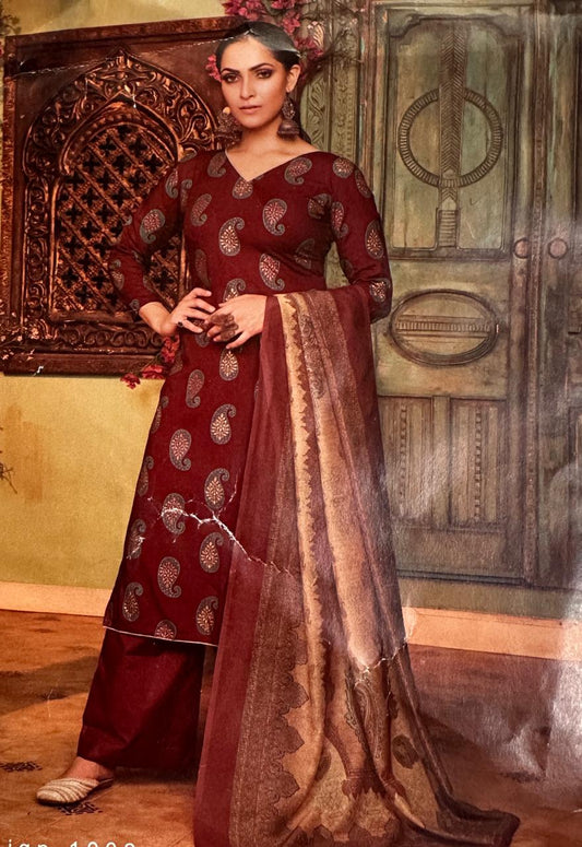 Rich cotton partywear dress material