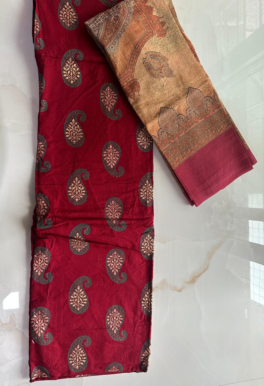 Rich cotton partywear dress material