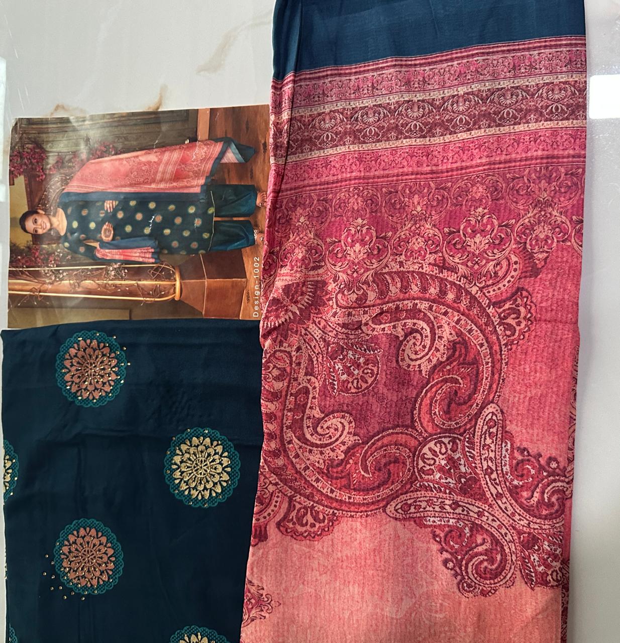 Rich cotton festive Dress material