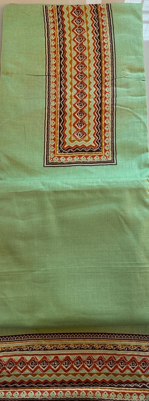 SRIVALLI Collection - Rich cotton dress material with thread embroidered dupatta
