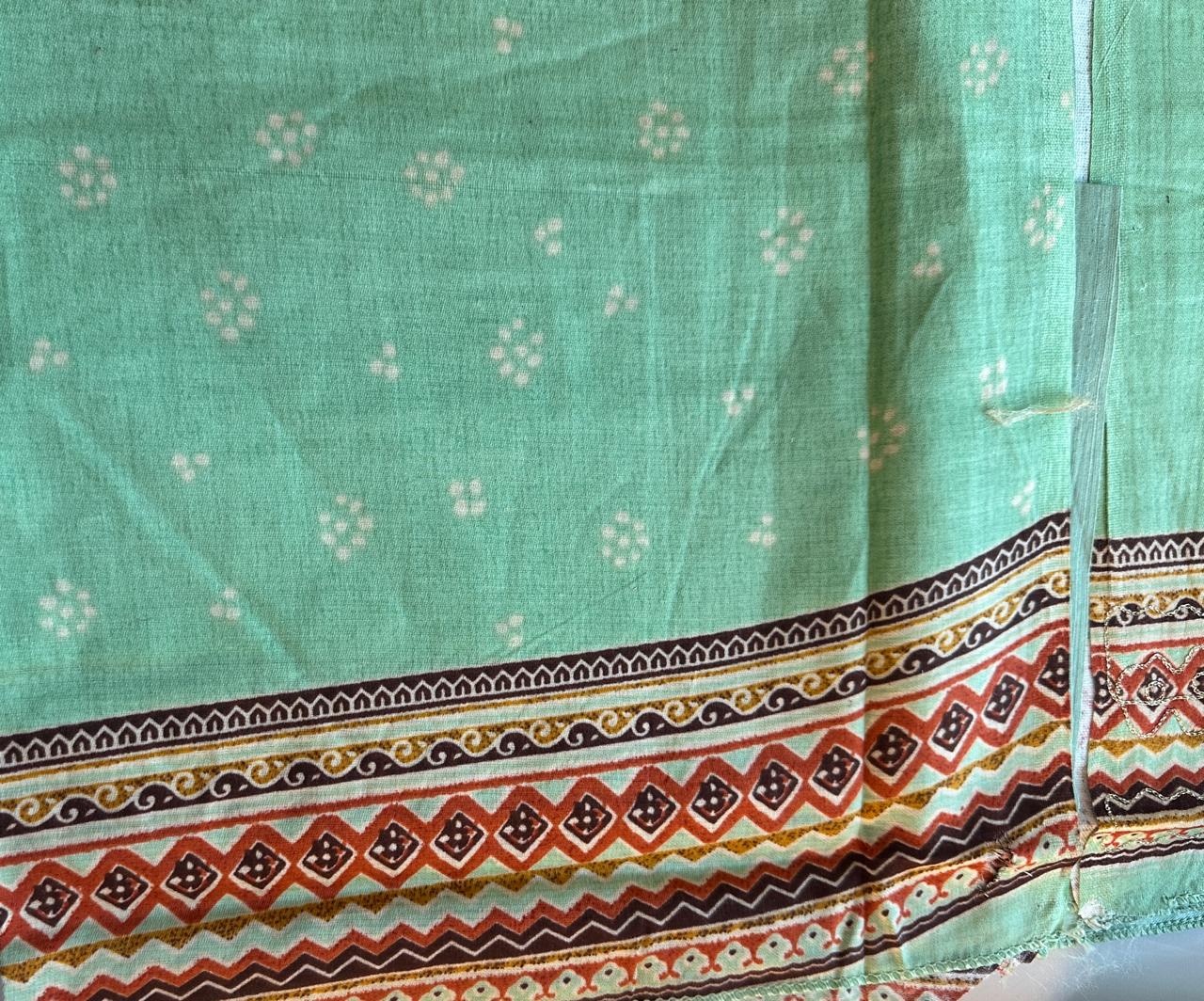 SRIVALLI Collection - Rich cotton dress material with thread embroidered dupatta