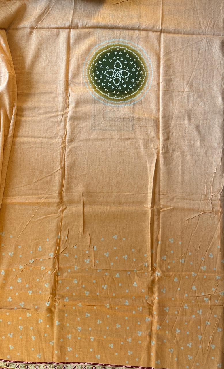 SRIVALLI Collection - Rich cotton dress material with thread embroidered dupatta