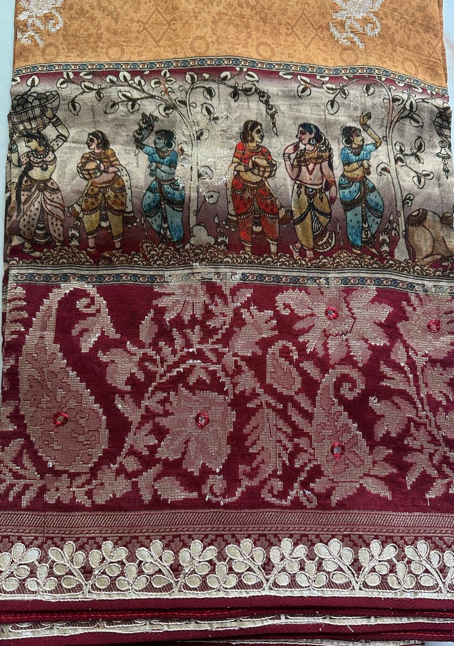 Ethnic partywear viscose georgette saree