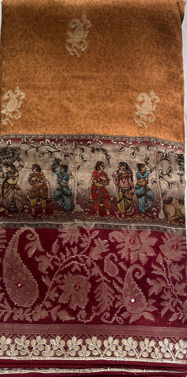 Ethnic partywear viscose georgette saree