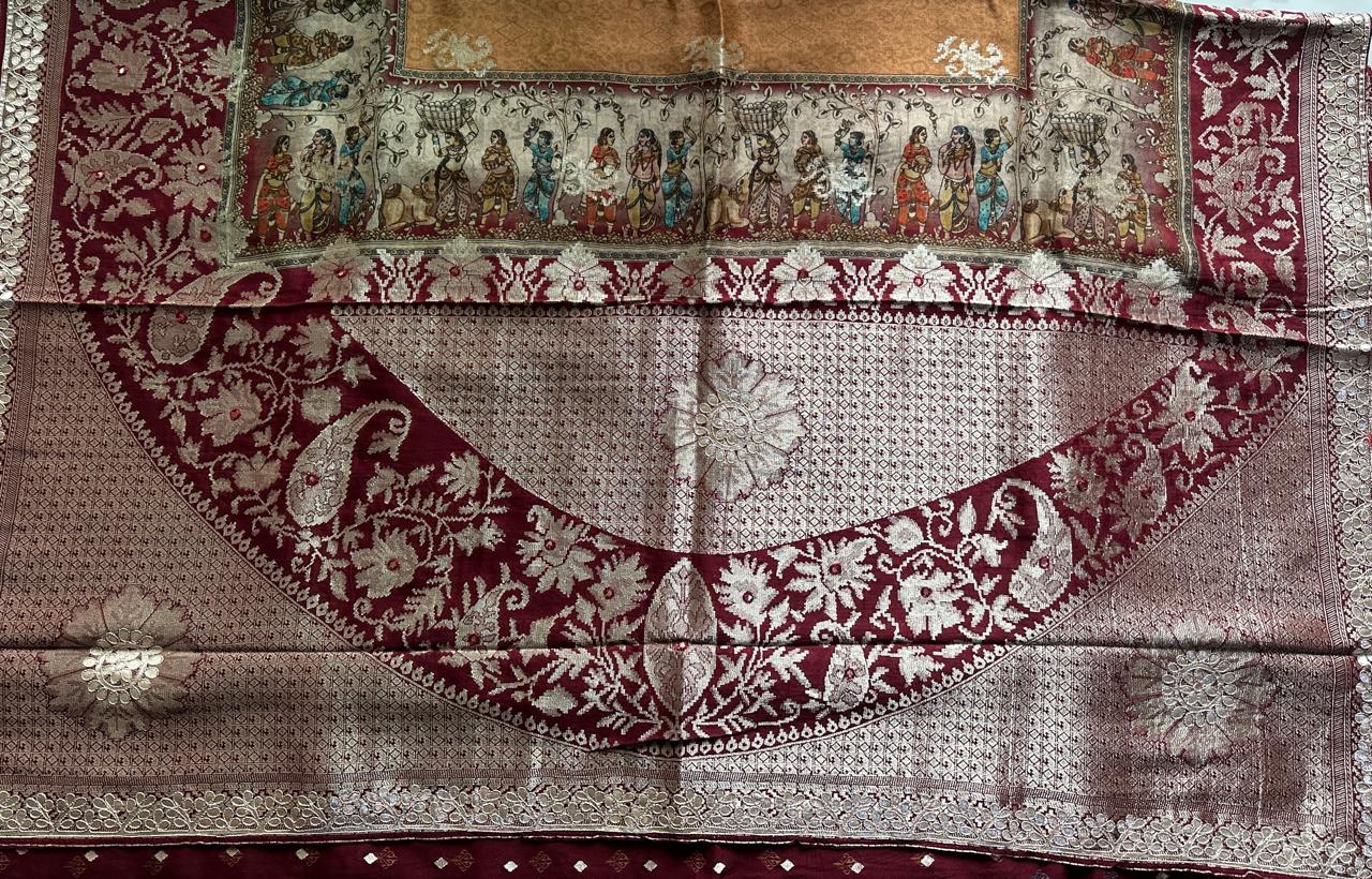 Ethnic partywear viscose georgette saree