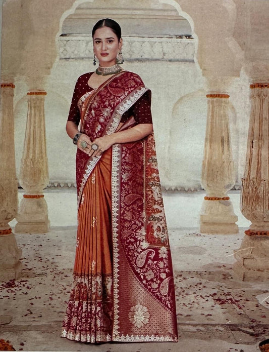 Ethnic partywear viscose georgette saree
