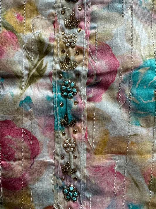 Soft Cotton dress material with dupatta - Pink and Blue