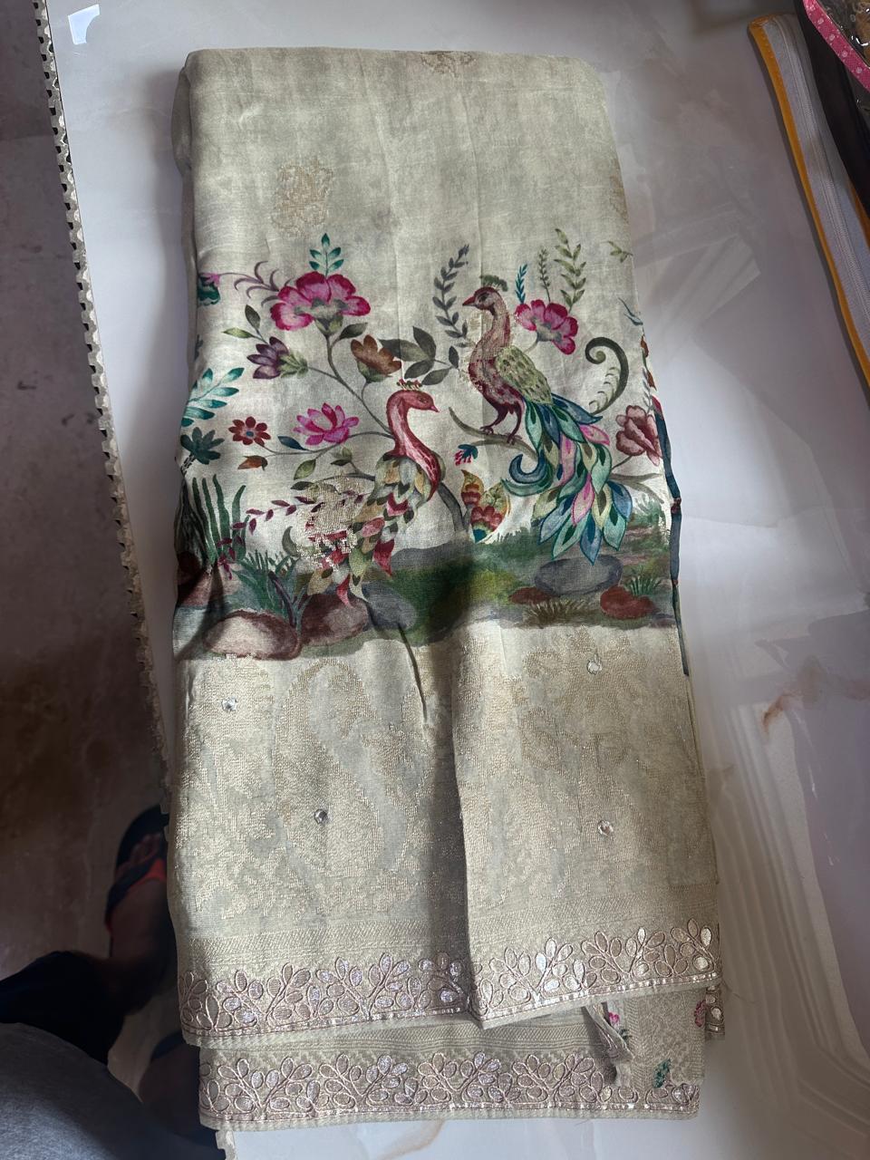 Ethnic partywear viscose georgette saree
