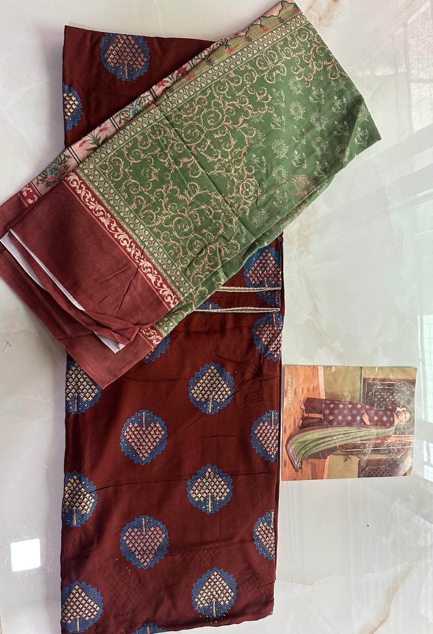 Rich cotton designer dress material